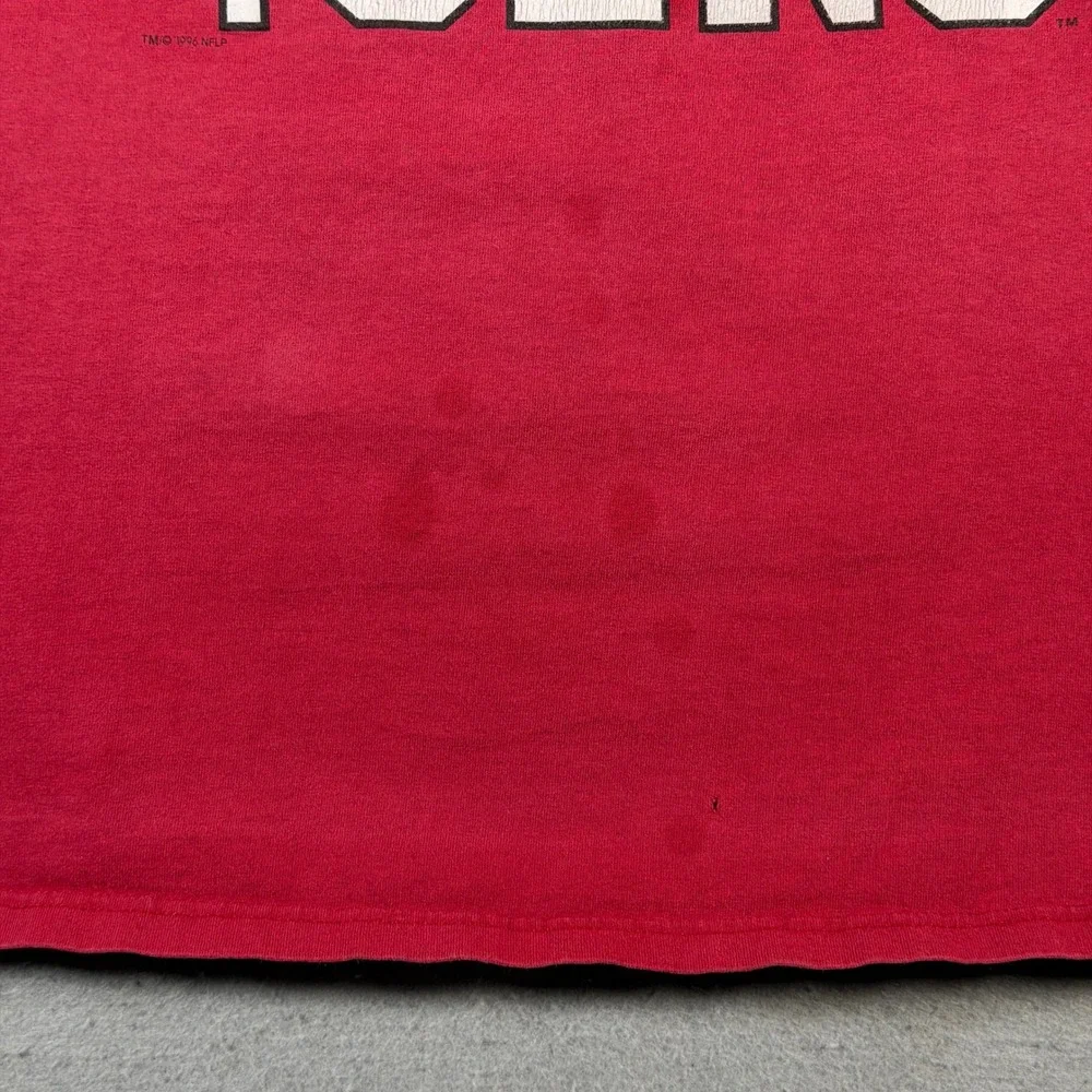 Vintage San Francisco 49ers Champion‎ Red Football Graphic T-Shirt XXL 90's NFL - Picture 5 of 14
